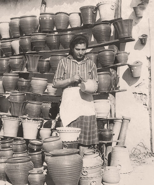 Maria, our namesake, at work among her terracotta pots